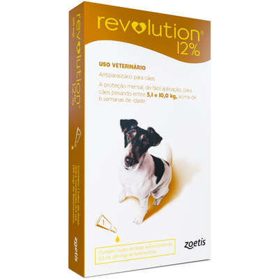 Antipulgas e Carrapatos Zoetis Revolution 12% para Cães de 5 a 10 Kg - 60 mg