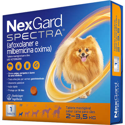 Nexgard Spectra Antipulgas, Carrapatos, Sarna e Vermes Nexgard para Cães de 2 a 3,5kg