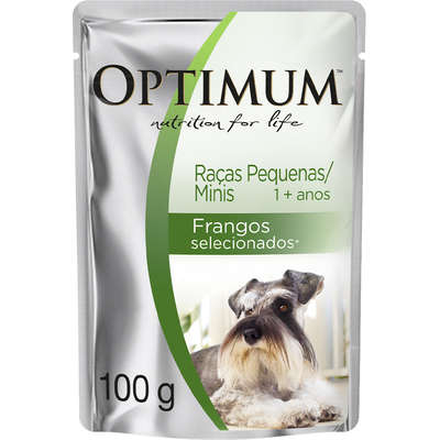Ração Úmida Optimum Sachê para Cães Adultos Raças Pequenas e Minis Frango - ( 100 G )