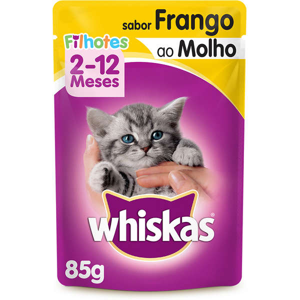 Ração Úmida Whiskas Sachê Frango ao Molho para Gatos Filhotes - ( 85 g )