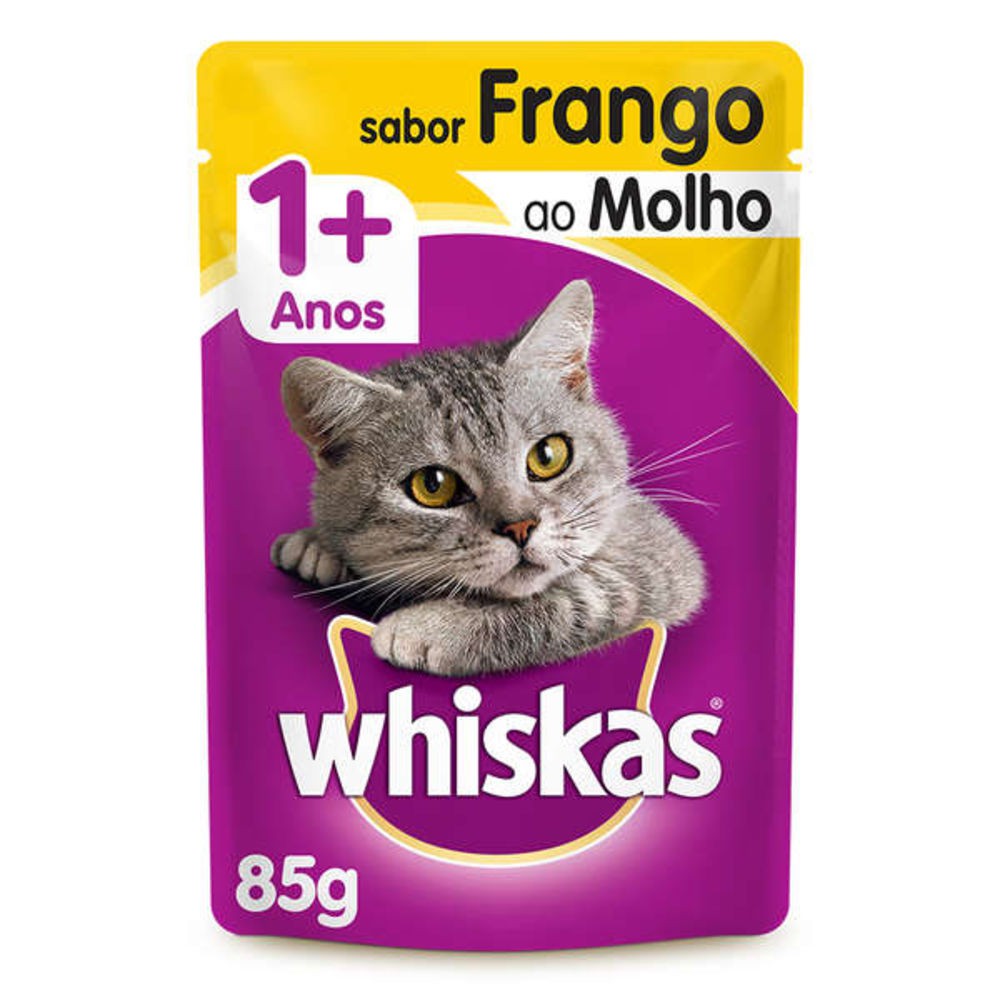 Sachê de Ração úmida para Gatos WHISKAS Adulto Sabor Frango ao Molho - ( 85 Kg )