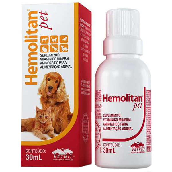 Suplemento Vitamínico Hemolitan Pet Gotas 30mL