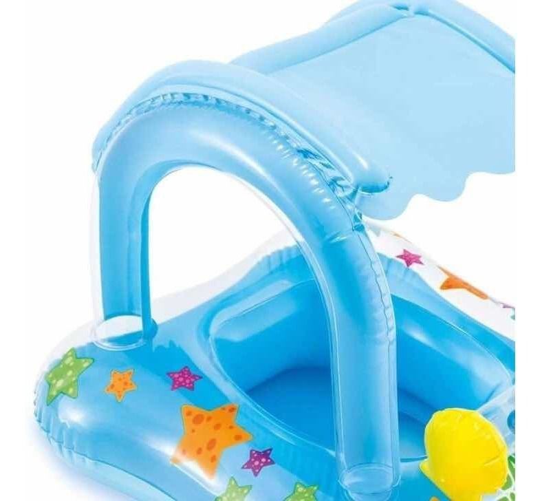 Boia Para Bebê Infantil Com Cobertura Baby Float Azul