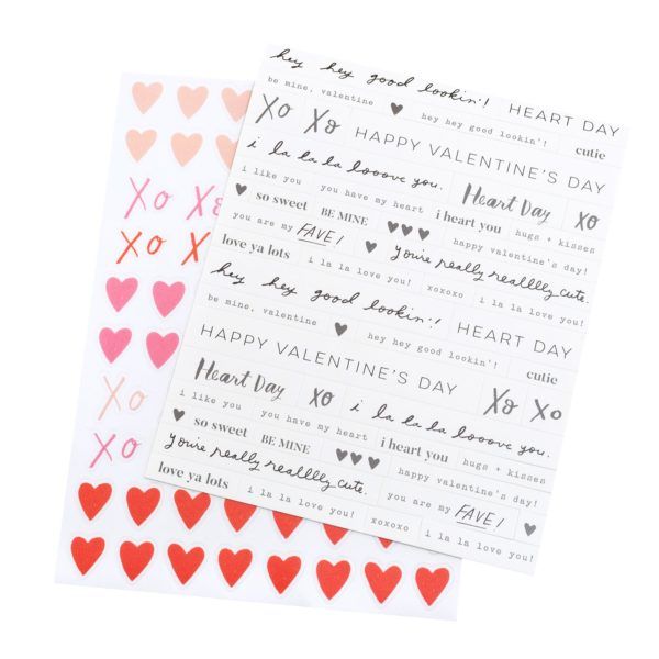 Cartela de Adesivos La La Love Frases e Corações - Crate Paper