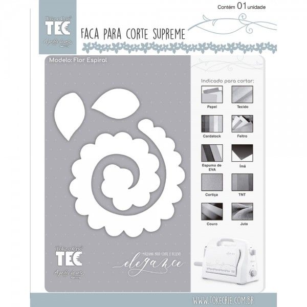 Faca de Corte Scrapbook Supreme Flor Espiral 21460 (FCS001) - Toke e Crie