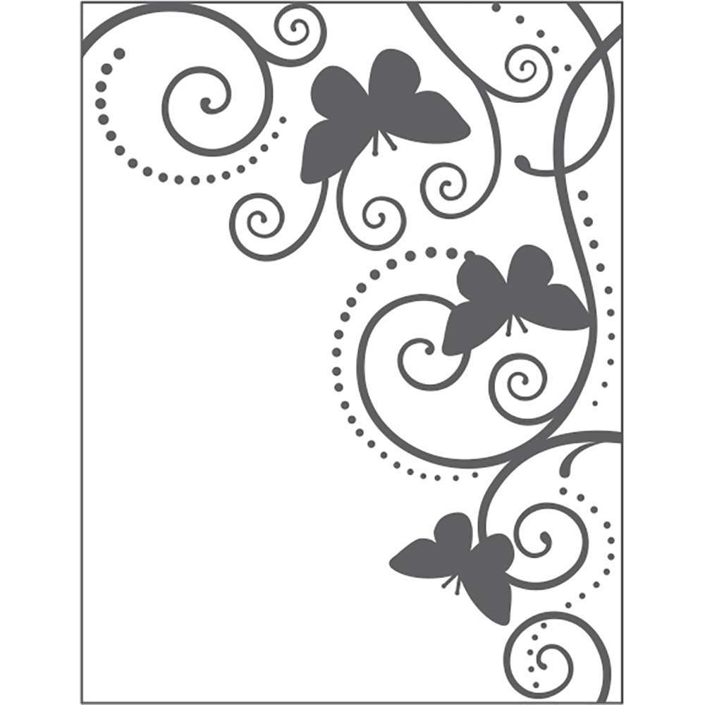 Placa de Emboss Borboleta e Videira 10,6cm x 15cm (A6) 20916 (PPR002) - Toke e Crie
