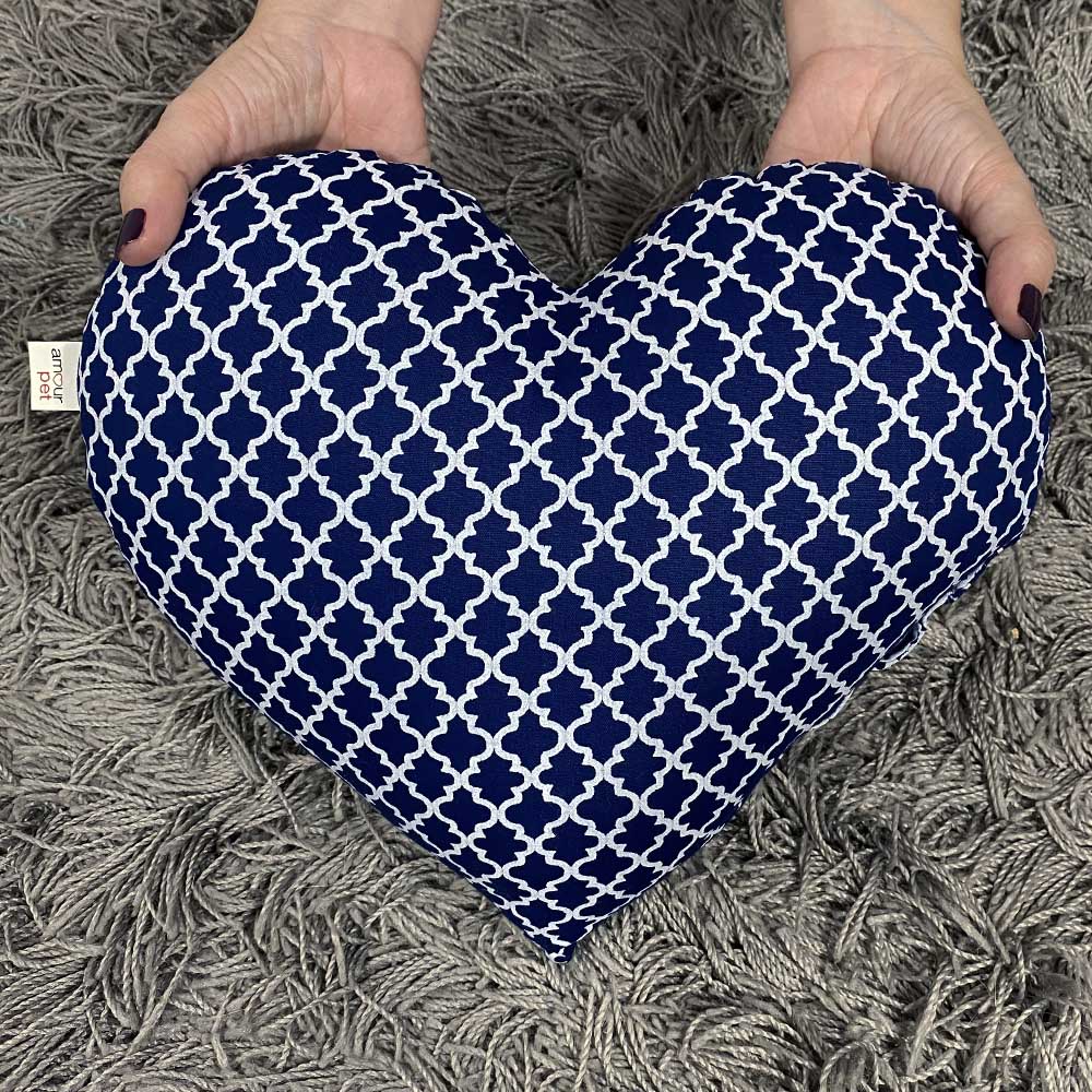 Almofadinha/Travesseiro Pet Coração - Imperial Marinho -  28x27cm