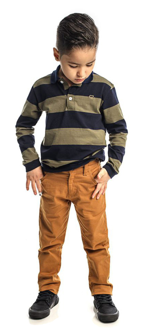 Conjunto Infantil Masculino Camisa Polo e Calça Sarja Club Z