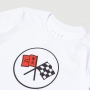 Camiseta Inf. Chevrolet Corvette Front Flags - Branca
