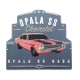 Placa de Alumínio com Recorte Chevrolet - Opala 1971 - Prata / Laranja