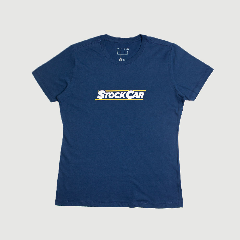 Camiseta Fem. Chevrolet Stock Car Logo - Azul Escuro