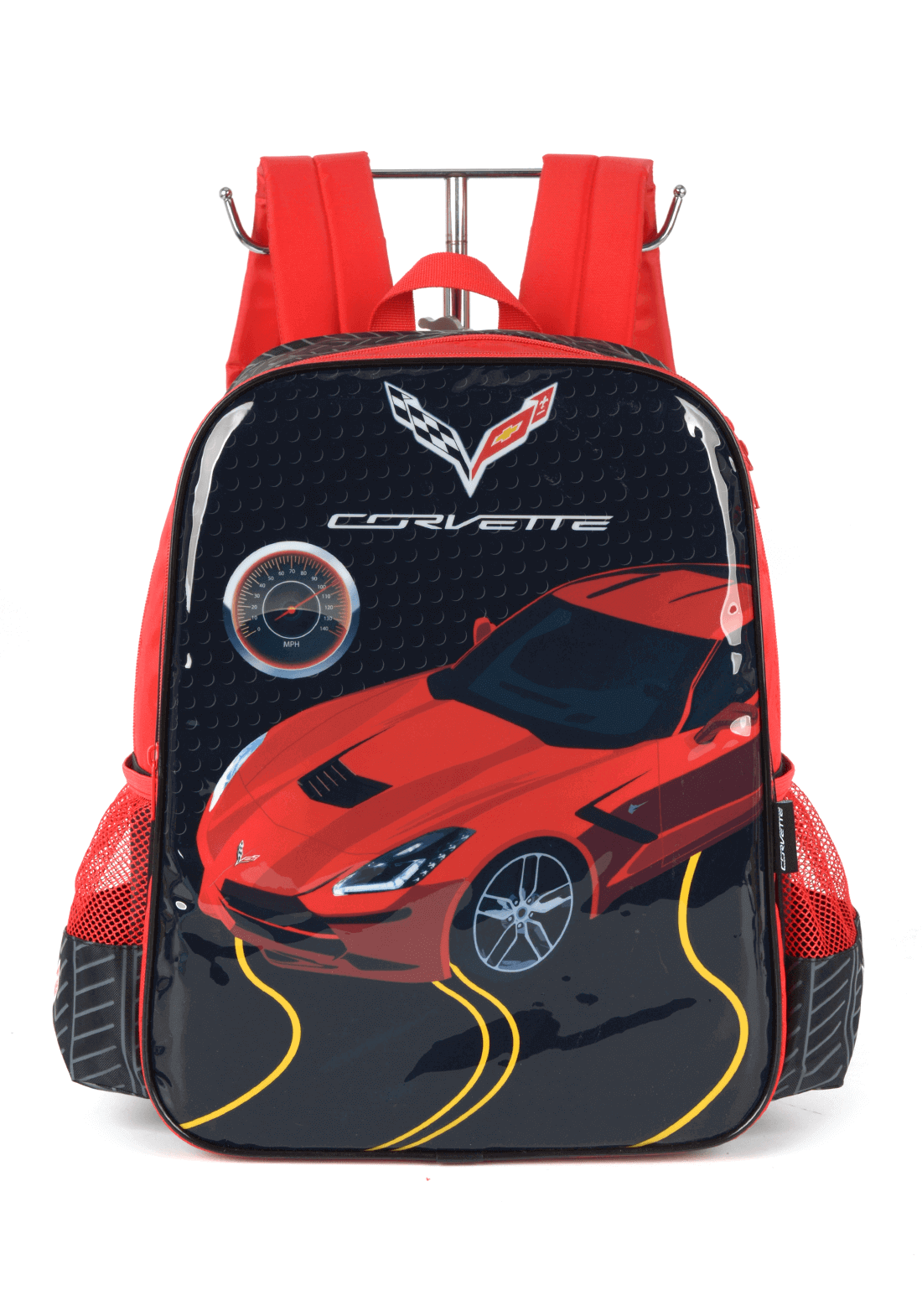 Mochila Infantil Chevrolet Corvette - Preto / Vermelho