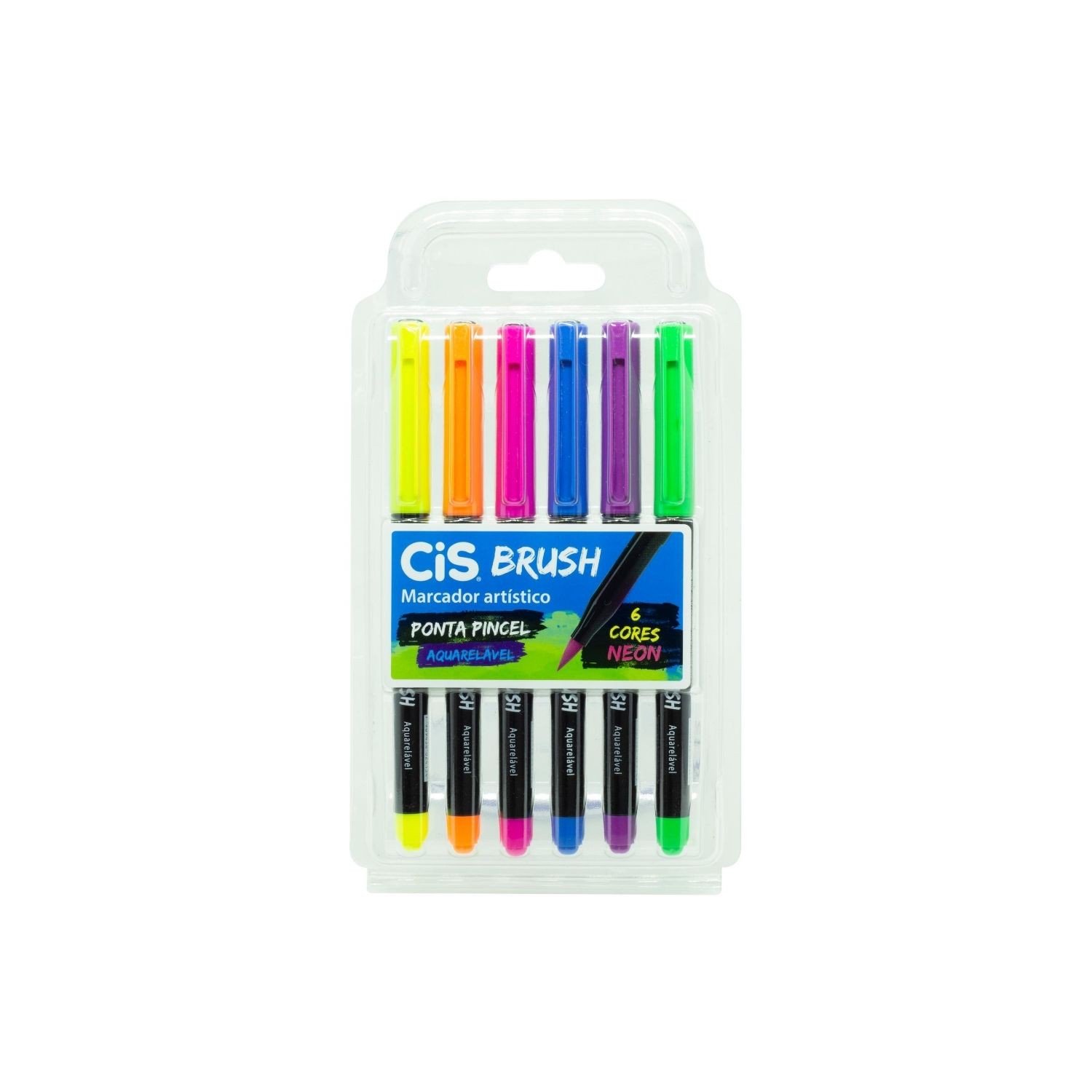 Brush Pen Neon CIS c/ 6 cores