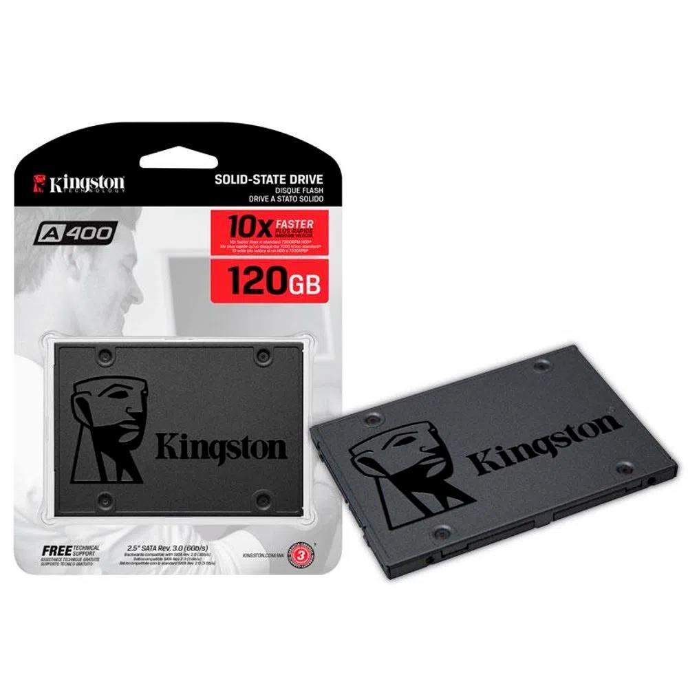 HD. SSD Kingston A400, 120GB, SATA, Leitura 500MB/s, Gravação 320MB/s - SA400S37/120G