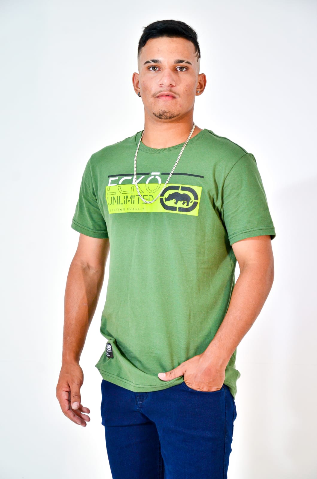 Camiseta Masculina Verde Estampada Ecko Unltd