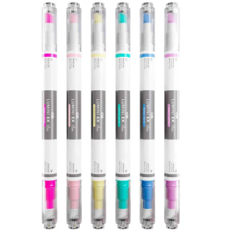  Marca Texto Apagável Lumini Ex Slim Kit com 6 cores - CIS