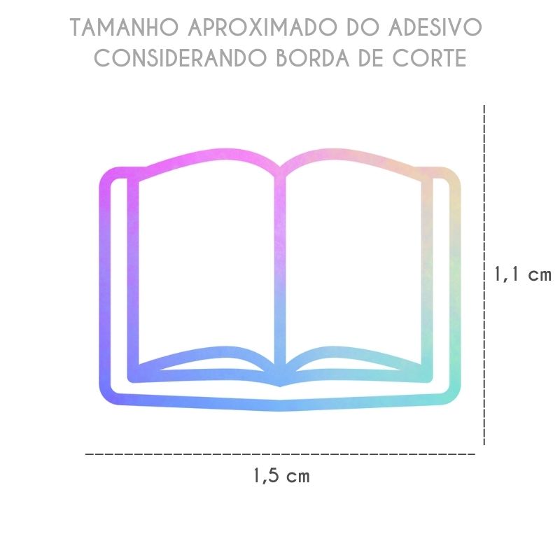 Mini Cartela de Adesivos Papum - 070 Ícones Livros