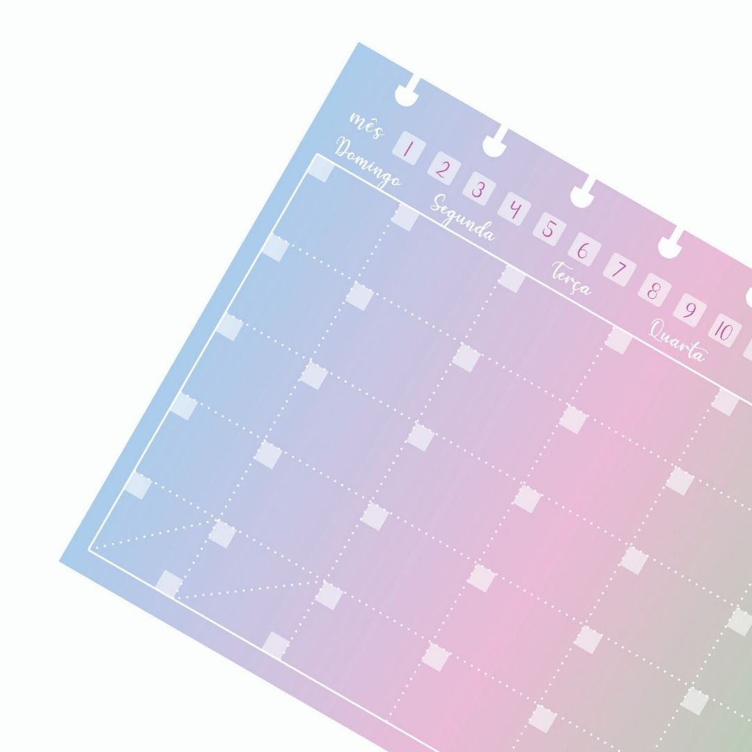 Refil Calendário Mensal Colors para Caderno de Disco - Octo