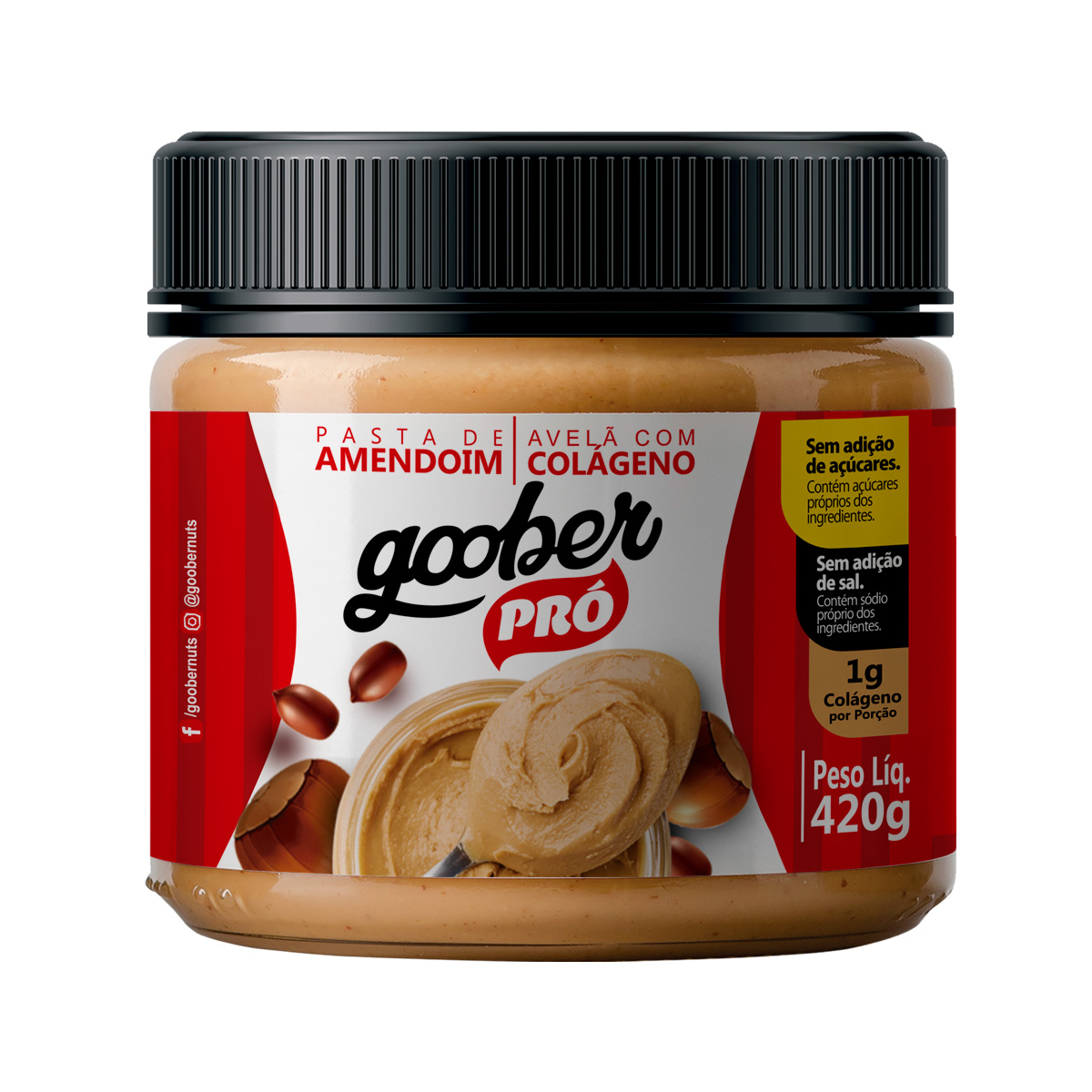 Pasta de Amendoim com Avelã e Colágeno - Pote 420 g