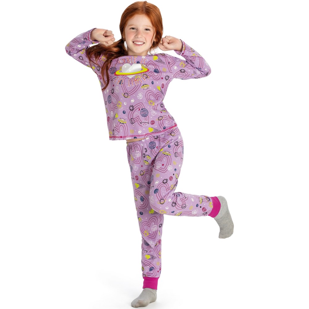 Conjunto Pijama Infantil Feminino Space Elian