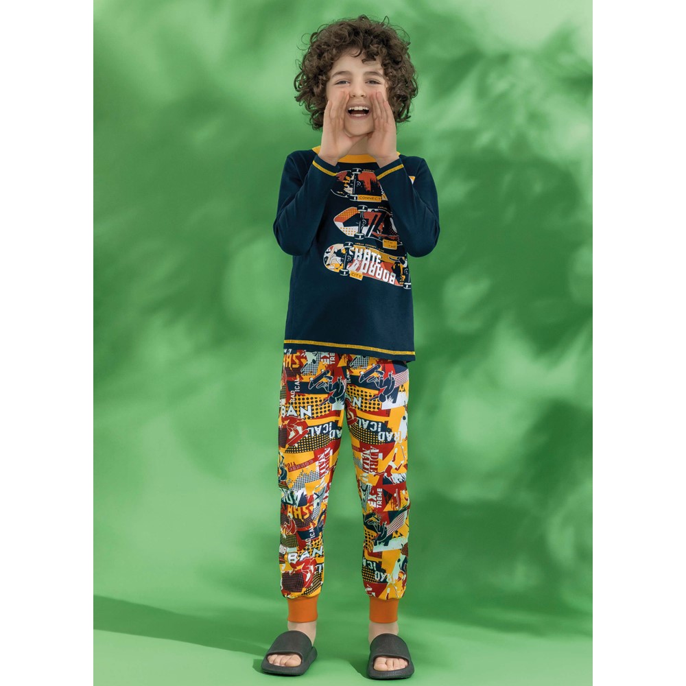 Conjunto Pijama Infantil Masculino Skate Elian