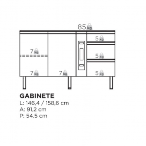 Gabinete Gaia Flat Branco 1,50M Cozimax