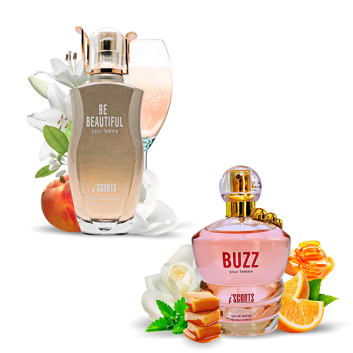 Kit 2 Perfumes Importados Be Beautiful e Buzz I Scents