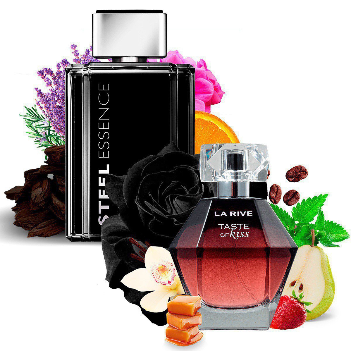 Kit 2 Perfumes, Steel Essence e Taste of Kiss La Rive  - Mercari Perfumes