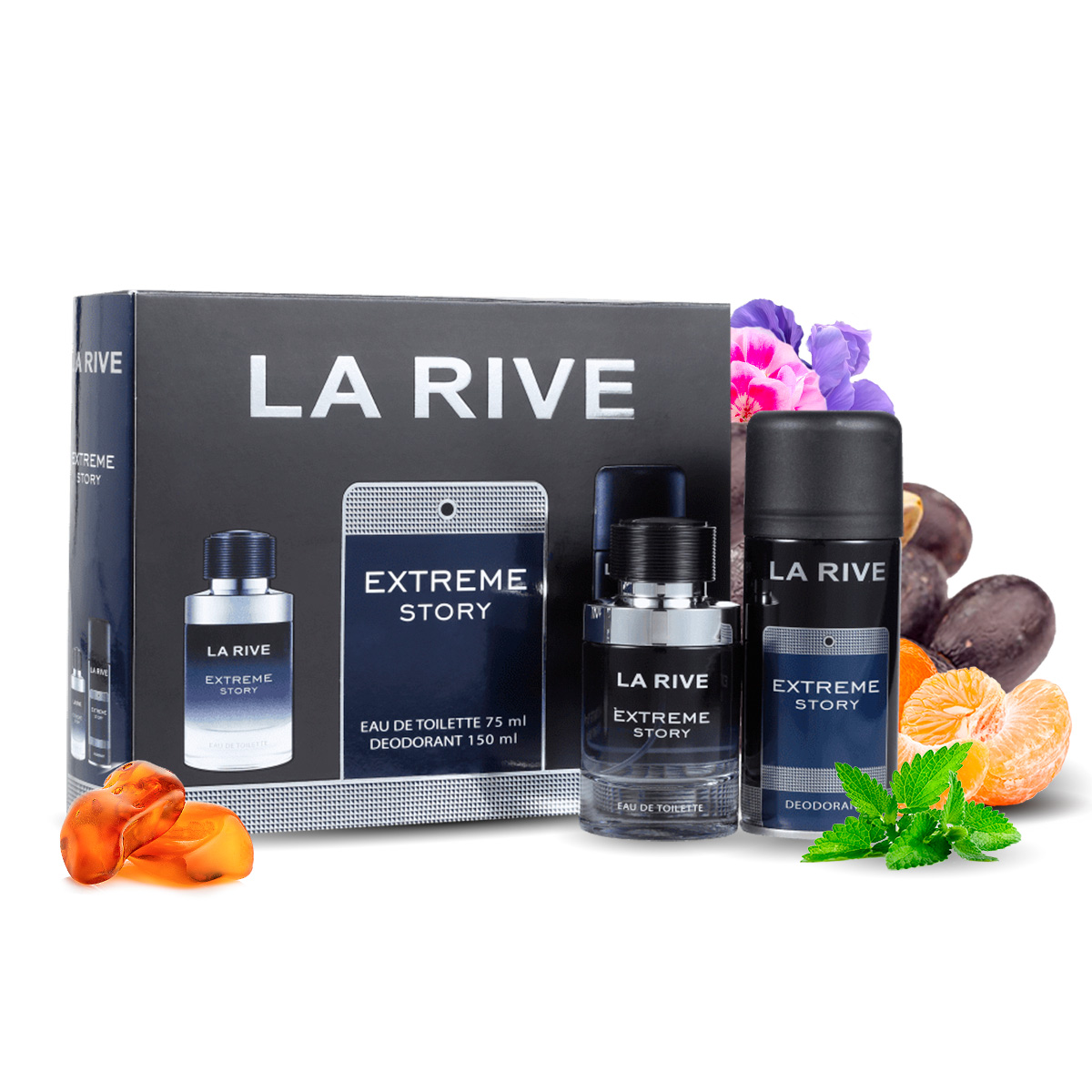 Kit Perfume Extreme Story M 75ml + Desodorante 150ml La Rive