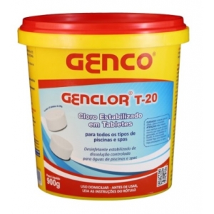 Balde de cloro em tabletes Genclor T-20 com 900 gramas