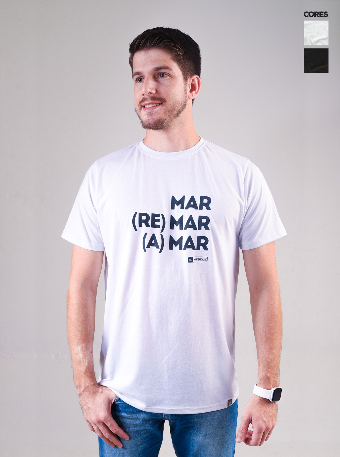 Kit camiseta sustentável mar remar e amar c/2 peças economize 32 reais