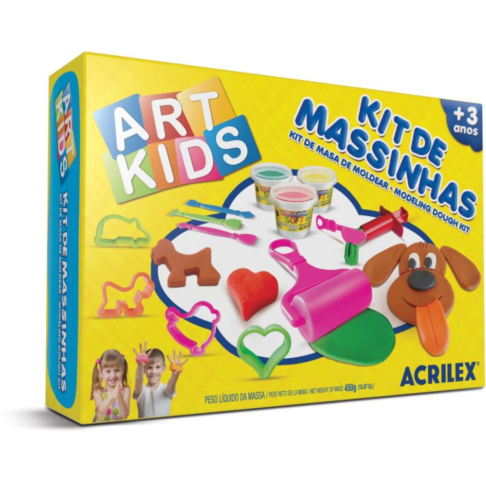 Kit de Massinha 450g + Acessórios Art Kids Acrilex