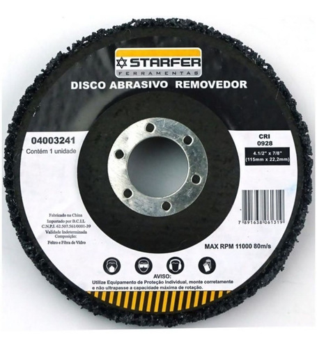 Disco Abrasivo Removedor Polidor 4.1/2 Starfer