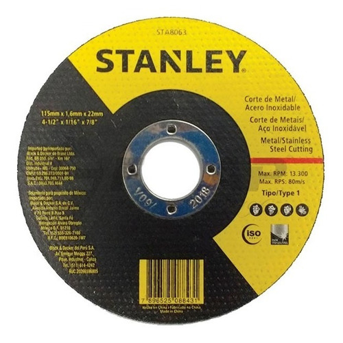 Stanley Disco De Corte Fino Metal Inox 4.1/2x1,0x7/8
