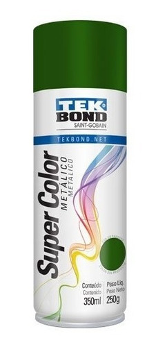 Tinta Spray Color Metálico Verde 350ml / 250g Tek Bond