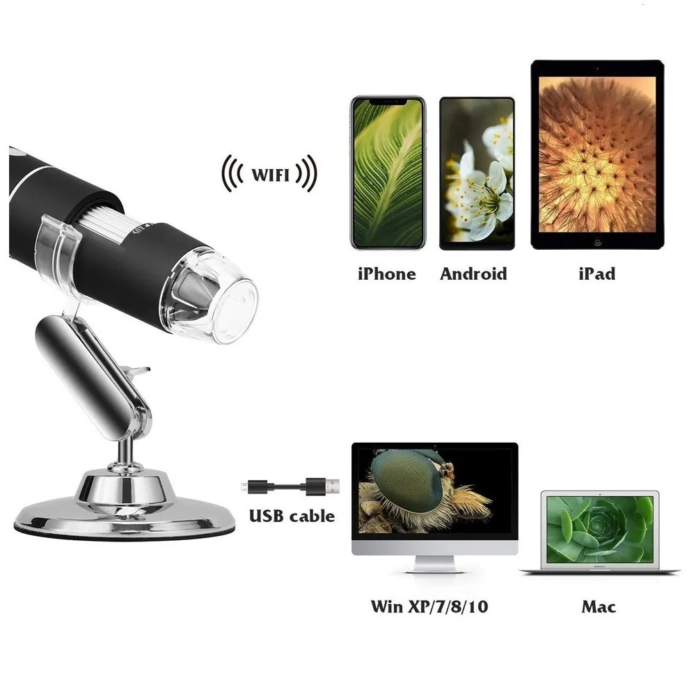 Microscópio Lupa Digital Wifi Pelo Celular Zoom 1000x WIFI