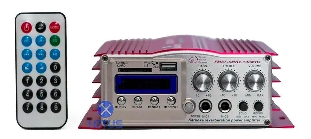 Mini Modulo Amplificador Bt-308 Com Bluetooth, Karaoke E Fm
