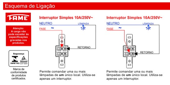 Conjunto 2 Interruptores Simples 10A/250V Sistema Externo