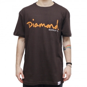 Camiseta Diamond OG Script Tee Marrom 