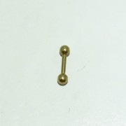 Piercing Reto Aço Dourado Bolinha nas pontas 11 mm