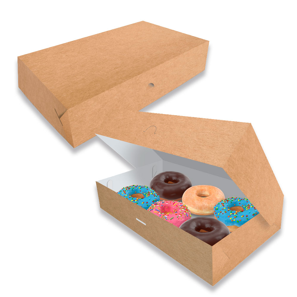 Embalagem para Donuts - 6 unidades - KRAFT - 100 unidades  - 24 PRINT EMBALAGENS