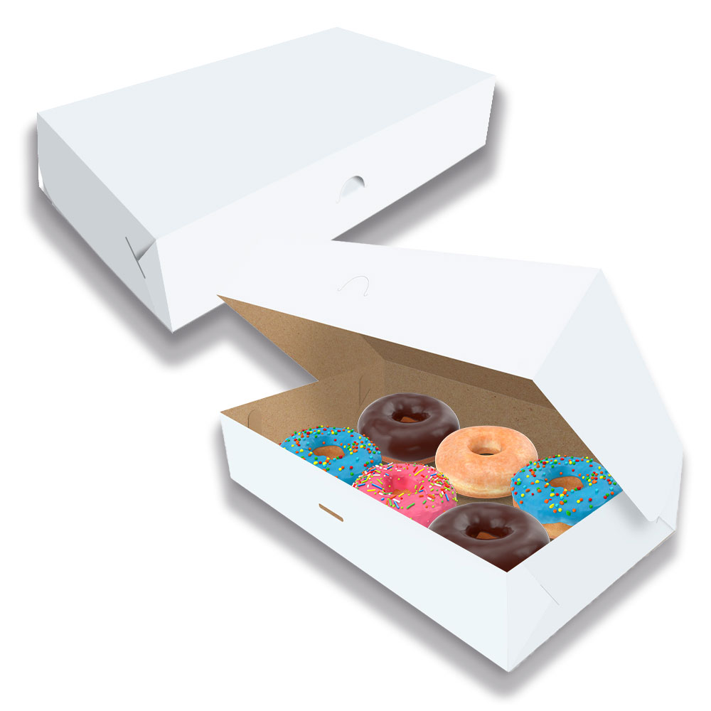 Embalagem para Donuts - 6 unidades - WHITE - 100 unidades  - 24 PRINT EMBALAGENS