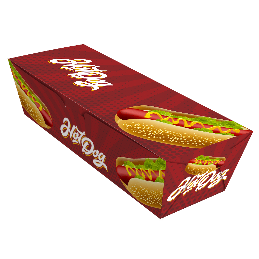 Embalagem para Hot Dog Delivery - Médio - COLOR - 100 unidades  - 24 PRINT EMBALAGENS