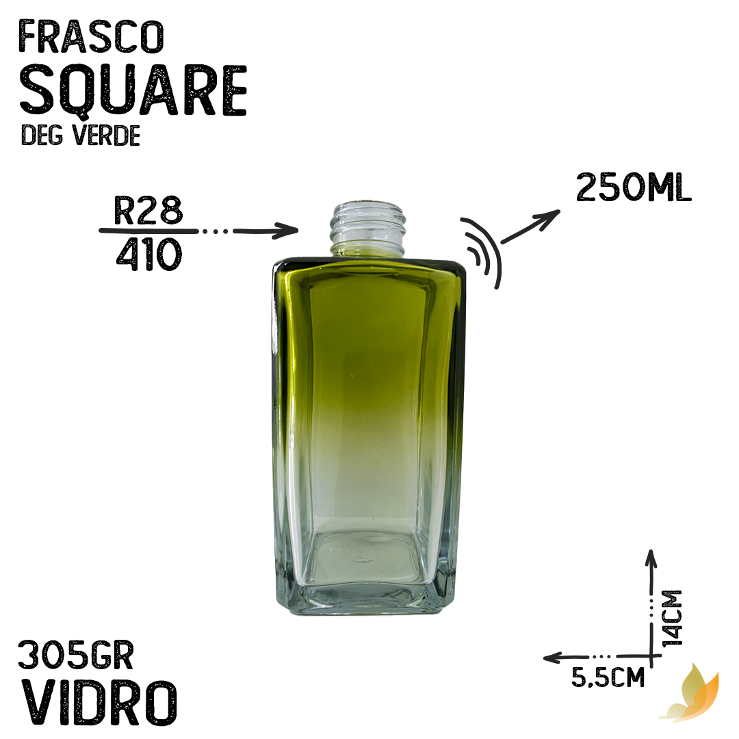Frasco Square R28 Degradê Verde 250 ml