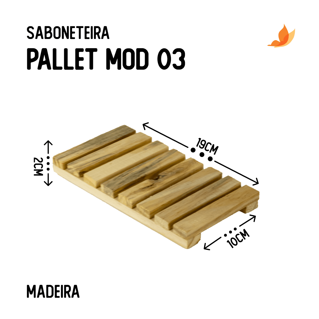 Saboneteira Pallet Mod 03 2X10X19 cm - Foto 0