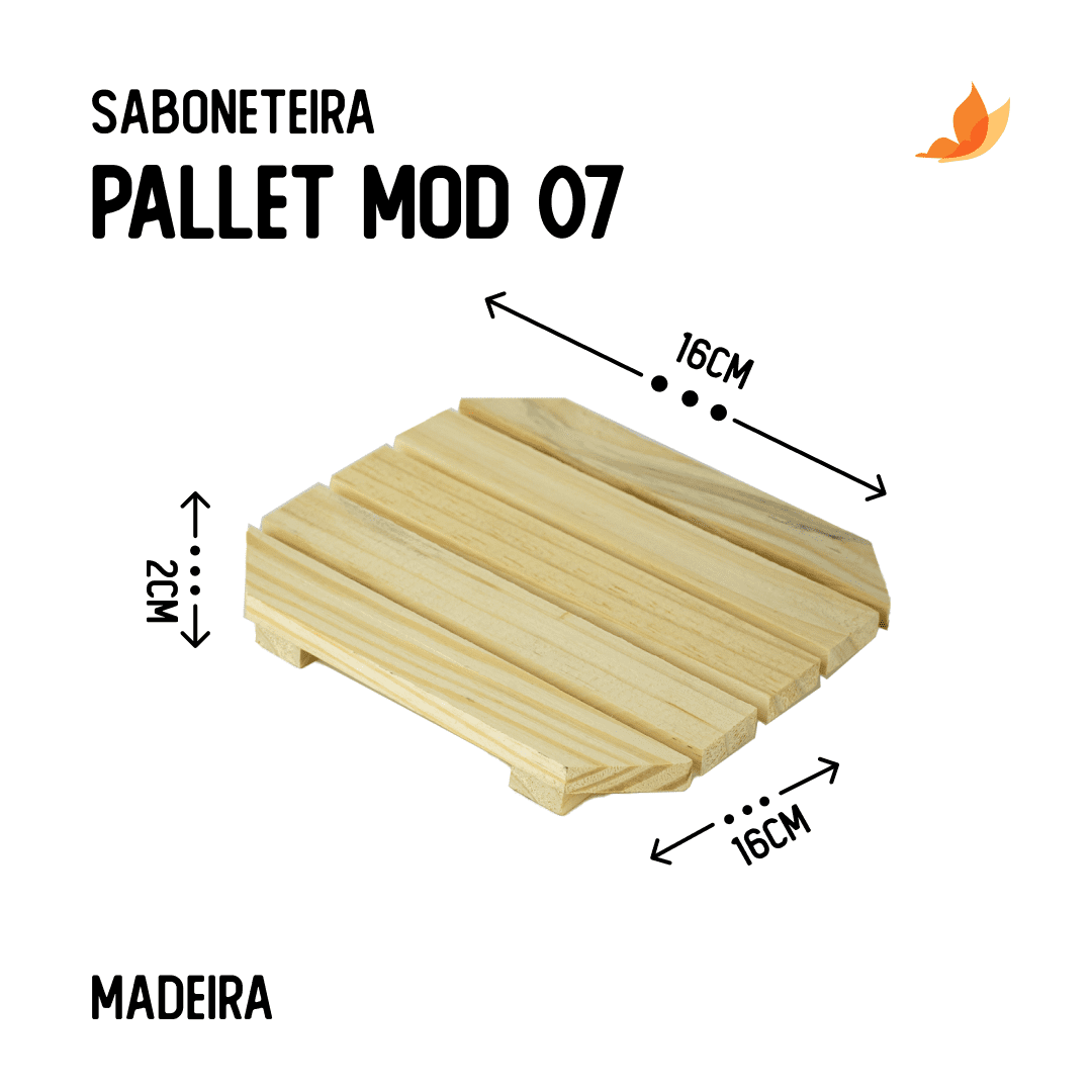 Saboneteira Pallet Mod 07 2X16X16 cm - Foto 0