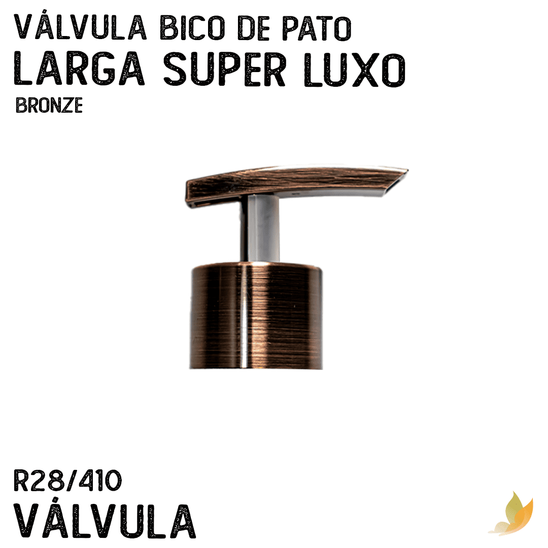 Válvula Bico De Pato Larga R28/410 Super Luxo Bronze