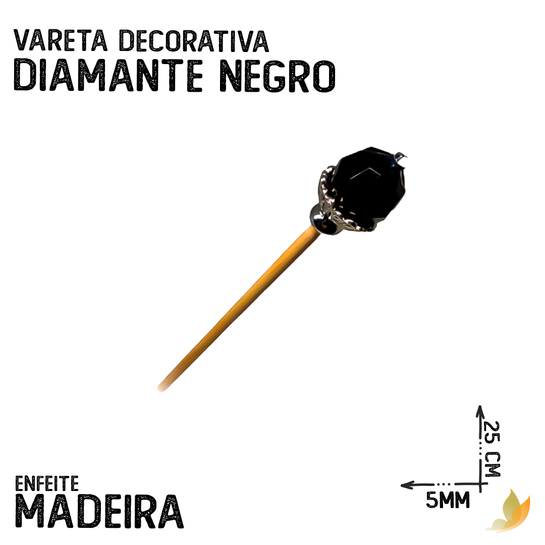 Vareta Decorativa Diamante Negro