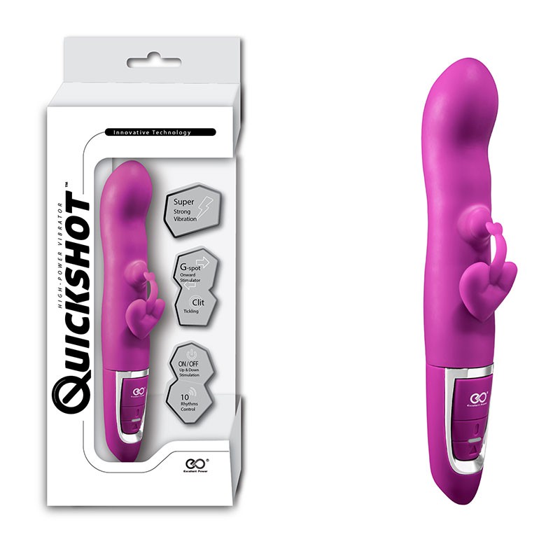 QuickShot - High Power Vibration - Silicone - 10 modos de vibração - Flower Pink