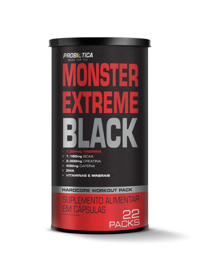 Monster Extreme Black Probiótica - 22 Packs